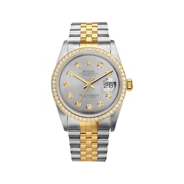 Previously Owned Men's Rolex Datejust 36 1 ct tw Diamond Two-Tone Automatic Watch (Model: 16233)