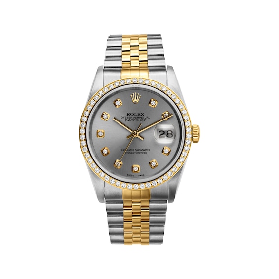 Previously Owned Men's Rolex Datejust 36 ct tw Diamond Two-Tone Automatic Watch (Model: 16233