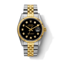 Previously Owned Men's Rolex Datejust 36 7/8 ct tw Diamond Two-Tone Automatic Watch (Model: 16233)