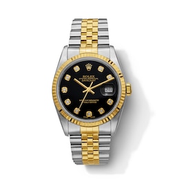 Previously Owned Men's Rolex Datejust 36 7/8 ct tw Diamond Two-Tone Automatic Watch (Model: 16233)