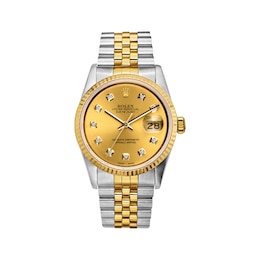 Previously Owned Men's Rolex Datejust 36 7/8 ct tw Diamond Two-Tone Automatic Watch (Model: 16233)