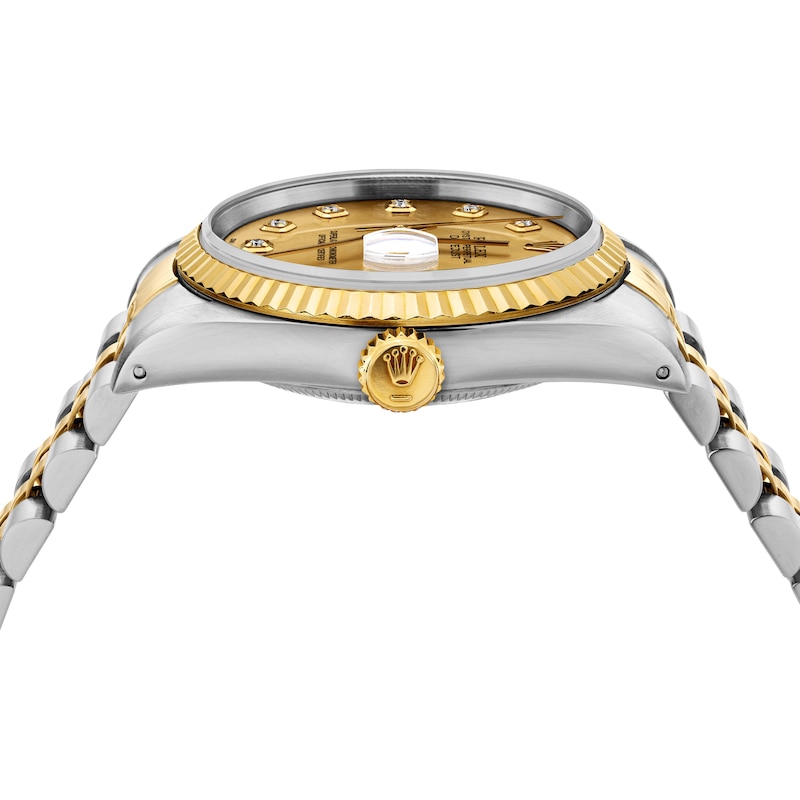 Main Image 4 of Previously Owned Men's Rolex Datejust 36 7/8 ct tw Diamond Two-Tone Automatic Watch (Model: 16233)