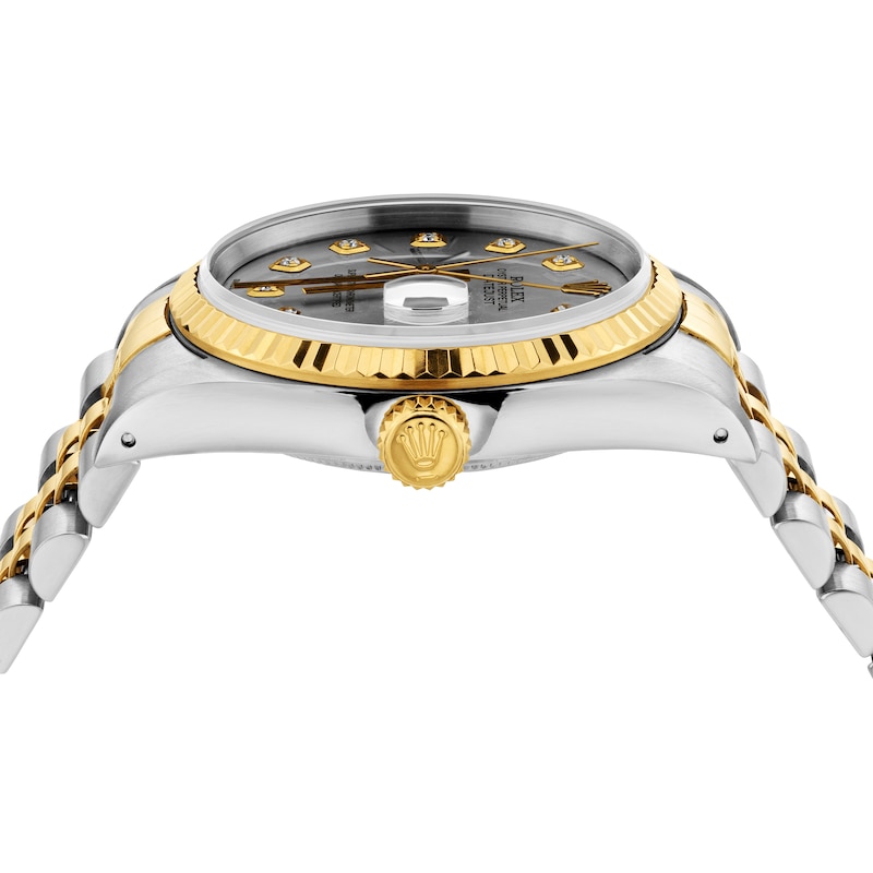 Main Image 4 of Previously Owned Men's Rolex Datejust 36 7/8 ct tw Diamond Two-Tone Automatic Watch (Model: 16233)