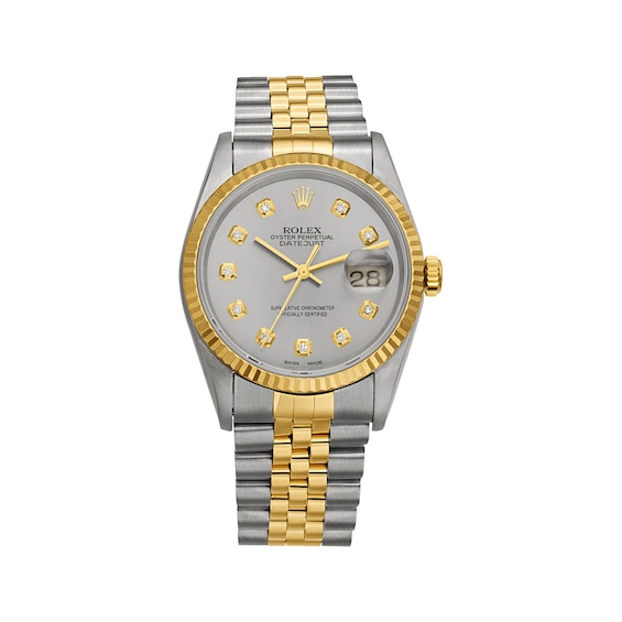 Previously Owned Men's Rolex Datejust 36 ct tw Diamond Two-Tone Automatic Watch (Model: 16233