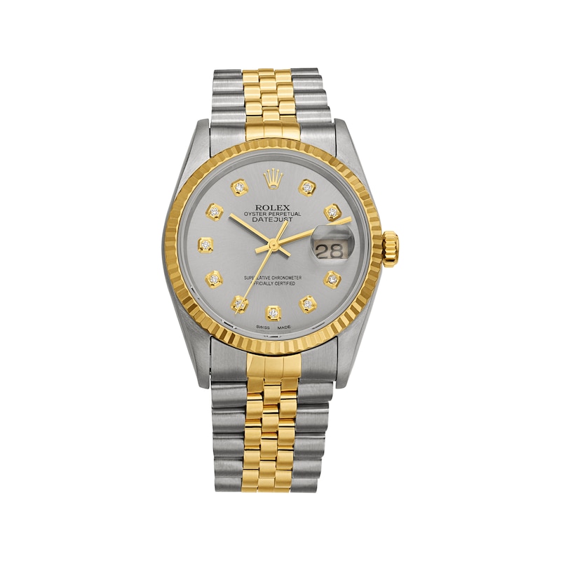 Main Image 1 of Previously Owned Men's Rolex Datejust 36 7/8 ct tw Diamond Two-Tone Automatic Watch (Model: 16233)