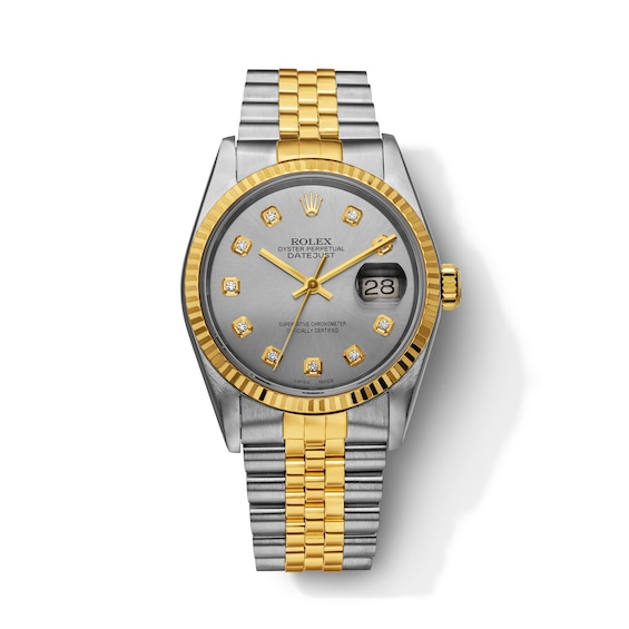 Previously Owned Men's Rolex Datejust 36 7/8 ct tw Diamond Two-Tone Automatic Watch (Model: 16233)