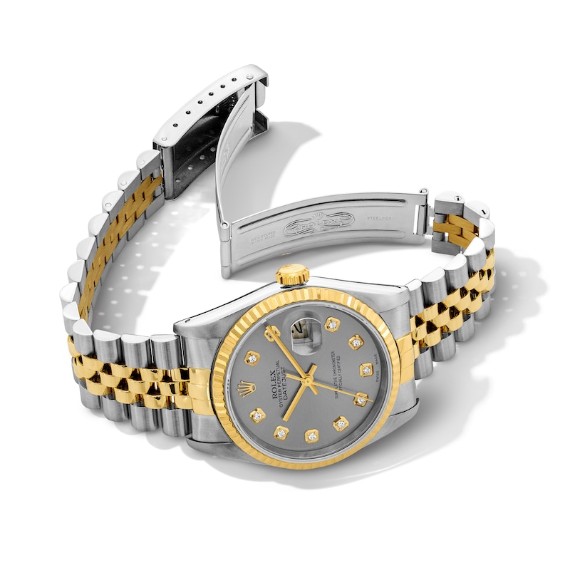 Main Image 3 of Previously Owned Men's Rolex Datejust 36 7/8 ct tw Diamond Two-Tone Automatic Watch (Model: 16233)