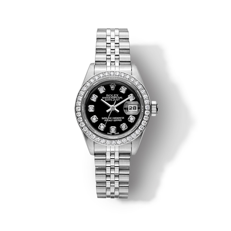 Main Image 1 of Previously Owned Ladies' Rolex Datejust 26 7/8 ct tw Diamond Stainless Steel Automatic Watch (Model: 69174)