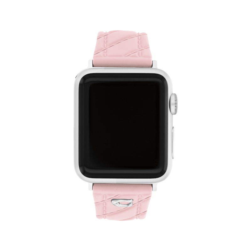 Main Image 1 of COACH Pink Silicone Women's Apple Watch Strap 14700297