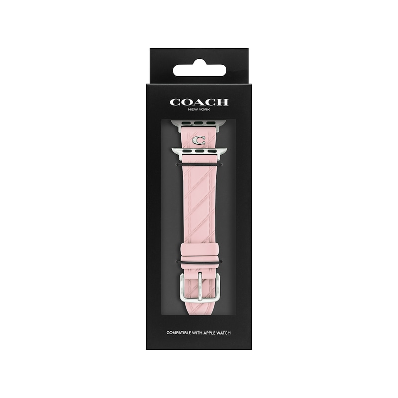 Main Image 4 of COACH Pink Silicone Women's Apple Watch Strap 14700297