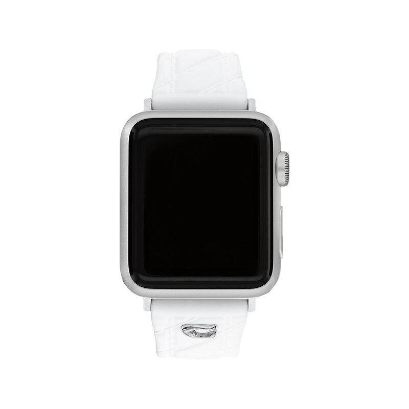 Main Image 1 of COACH White Silicone Women's Apple Watch Strap 14700309