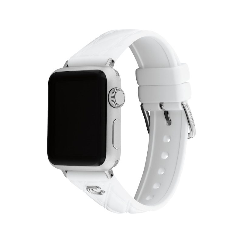 Main Image 2 of COACH White Silicone Women's Apple Watch Strap 14700309