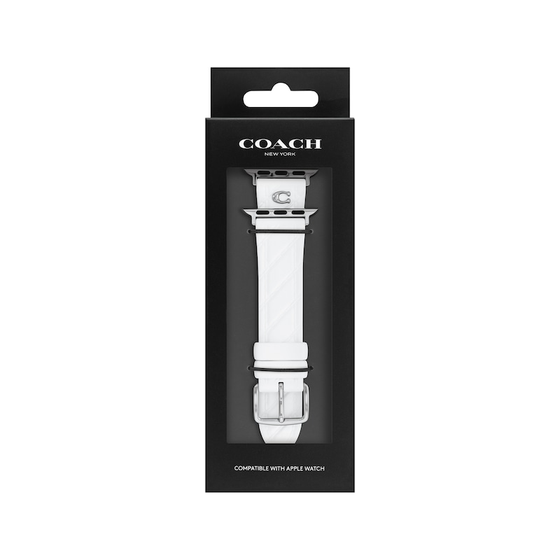 Main Image 4 of COACH White Silicone Women's Apple Watch Strap 14700309