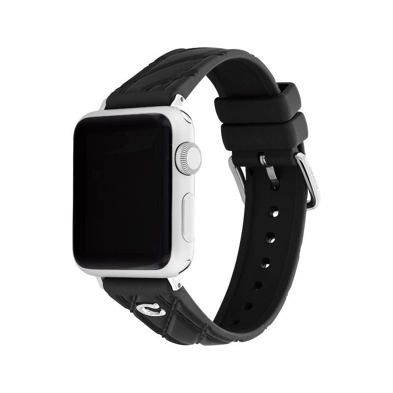 Main Image 2 of COACH Black Silicone Women's Apple Watch Strap 14700310