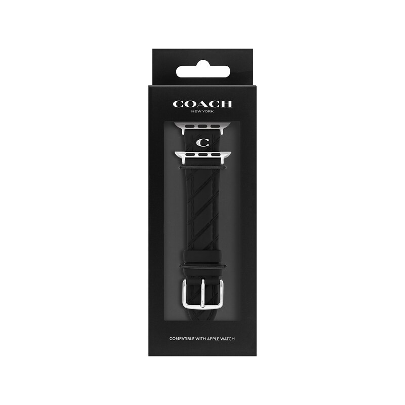 Main Image 4 of COACH Black Silicone Women's Apple Watch Strap 14700310