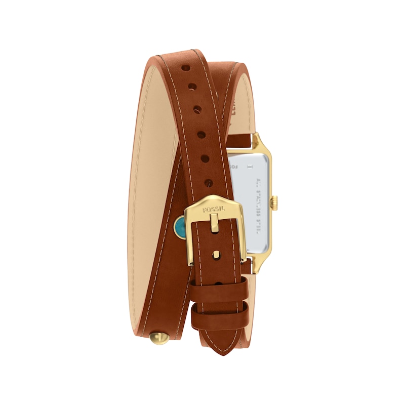 Main Image 3 of Fossil Turquoise-Studded Leather Wrap Women's Watch ES5418