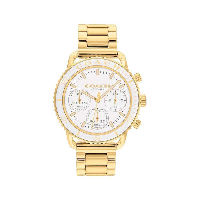 Main Image 1 of Previously Owned COACH Cruiser Gold-Tone Women’s Chronograph Watch 14504051