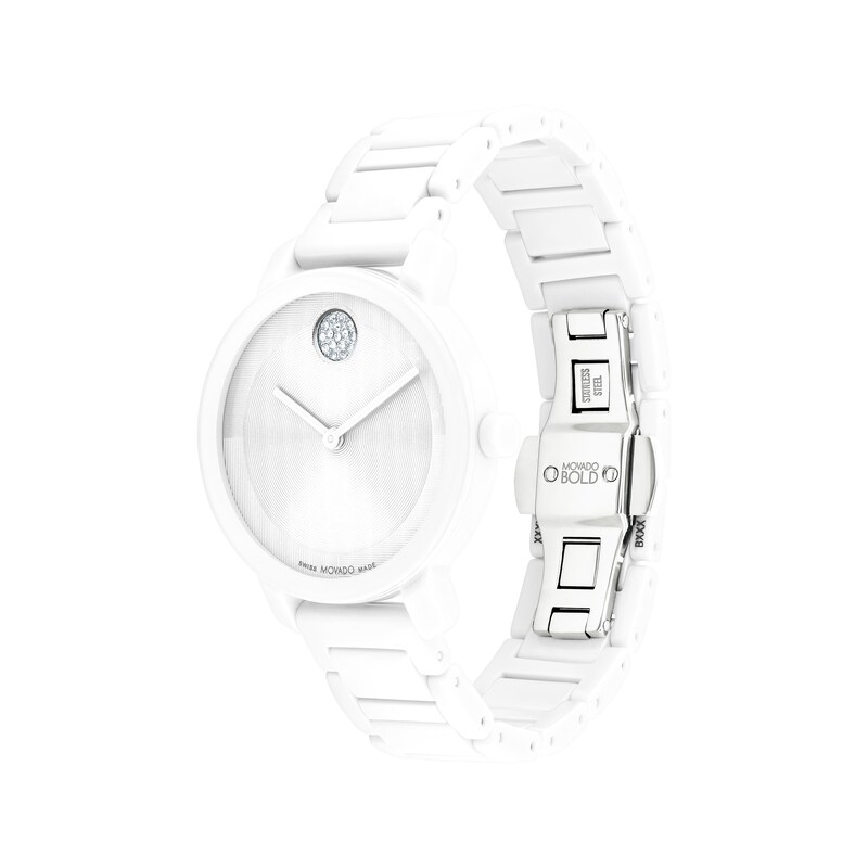 Main Image 2 of Previously Owned Movado BOLD Evolution 2.0 White Ceramic Women's Watch 3601233
