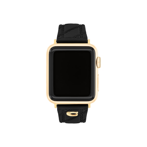 COACH Black Silicone Women's Apple Watch Strap 14700317