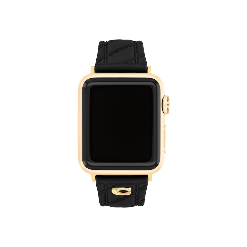 Main Image 1 of COACH Black Silicone Women's Apple Watch Strap 14700317