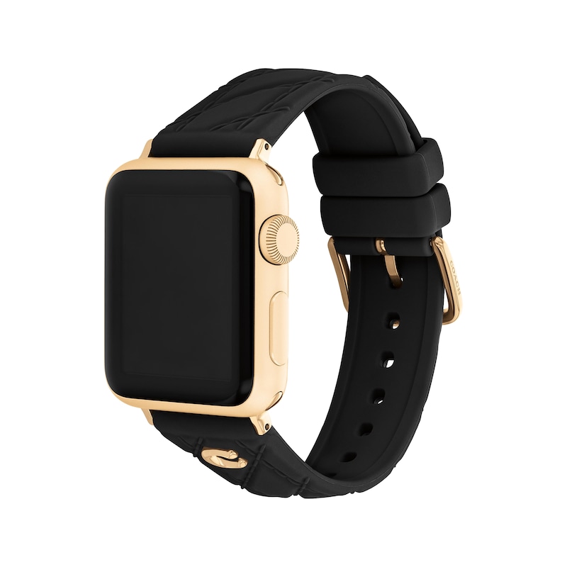 Main Image 2 of COACH Black Silicone Women's Apple Watch Strap 14700317