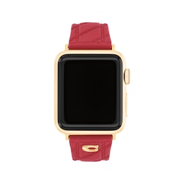COACH Red Silicone Women's Apple Watch Strap 14700318