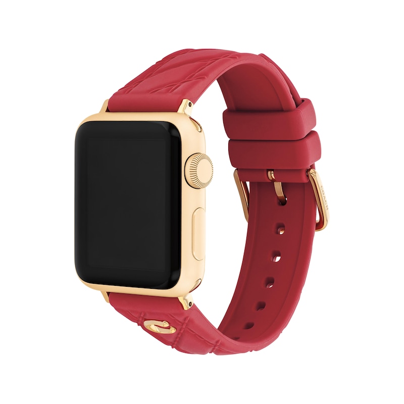 Main Image 2 of COACH Red Silicone Women's Apple Watch Strap 14700318