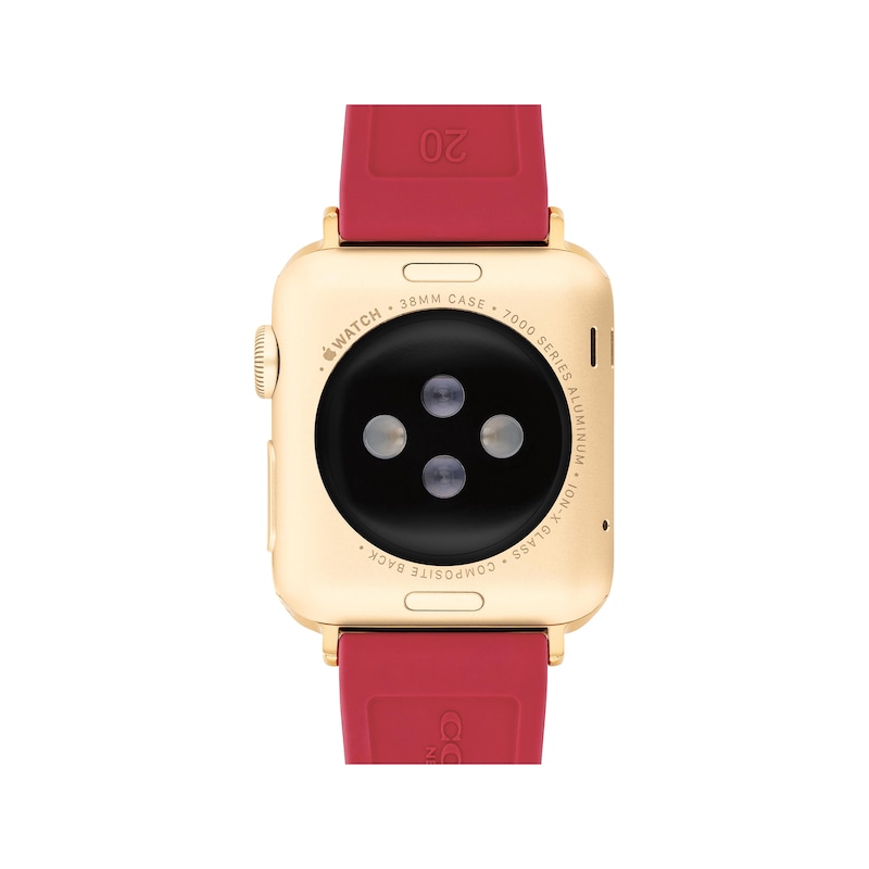 Main Image 3 of COACH Red Silicone Women's Apple Watch Strap 14700318