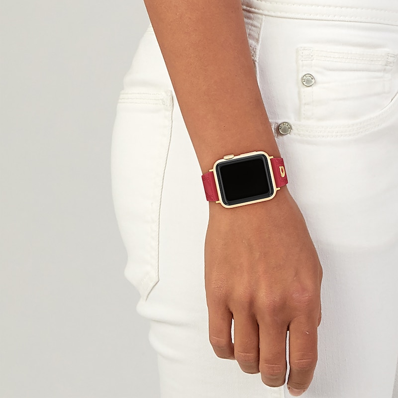 Main Image 5 of COACH Red Silicone Women's Apple Watch Strap 14700318