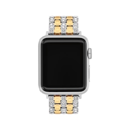 Coach Two-Tone Stainless Steel Crystal Women's Apple Watch Strap 14700314