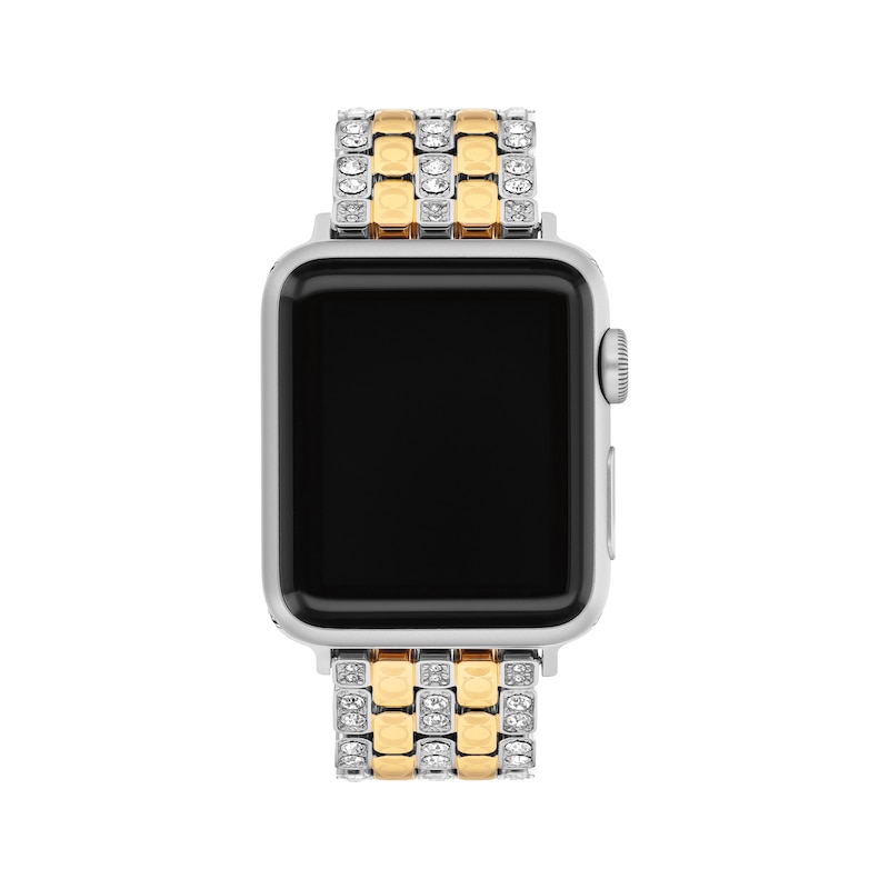 Main Image 1 of Coach Two-Tone Stainless Steel Crystal Women's Apple Watch Strap 14700314