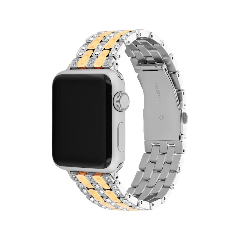 Main Image 2 of Coach Two-Tone Stainless Steel Crystal Women's Apple Watch Strap 14700314