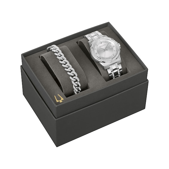 Previously Owned Bulova Crystal Collection Men's Watch Gift Set 96K114