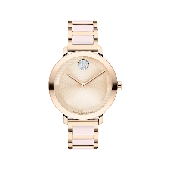 Previously Owned Movado BOLD Evolution 2.0 Pink Ceramic Inserts Watch 3601237