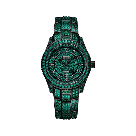 JBW RESERVE Jet Setter GMT Emerald 1/8 ct tw Diamond Men's Watch R6393C