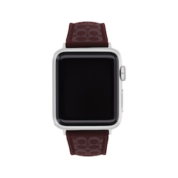 COACH Signature Black Currant Silicone Apple Watch Strap 14700320