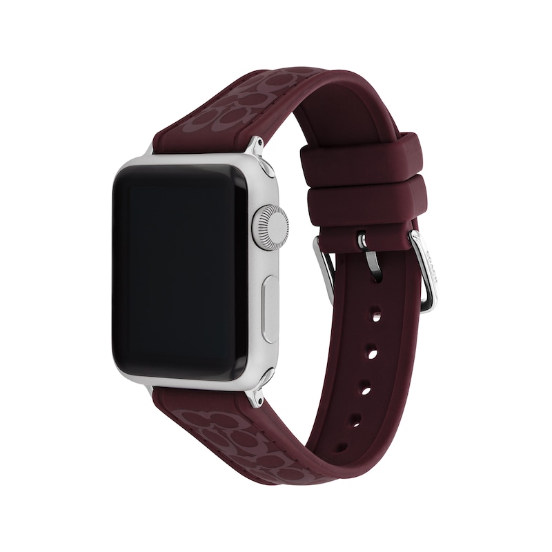 Main Image 2 of COACH Signature Black Currant Silicone Apple Watch Strap 14700320