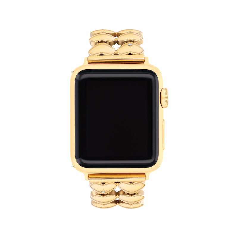Main Image 1 of COACH Heart-Link Gold-Tone Stainless Steel Apple Watch Strap 14700336