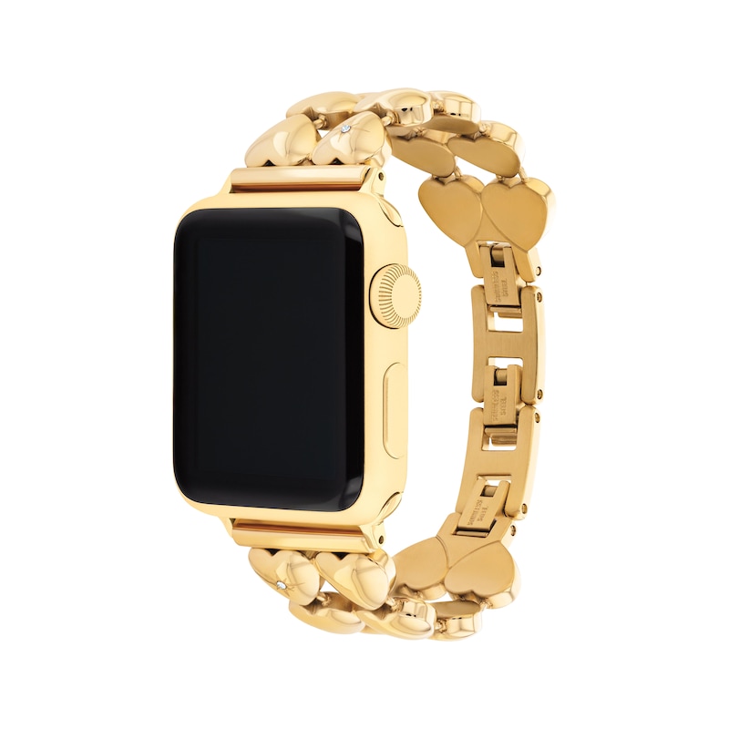 Main Image 2 of COACH Heart-Link Gold-Tone Stainless Steel Apple Watch Strap 14700336