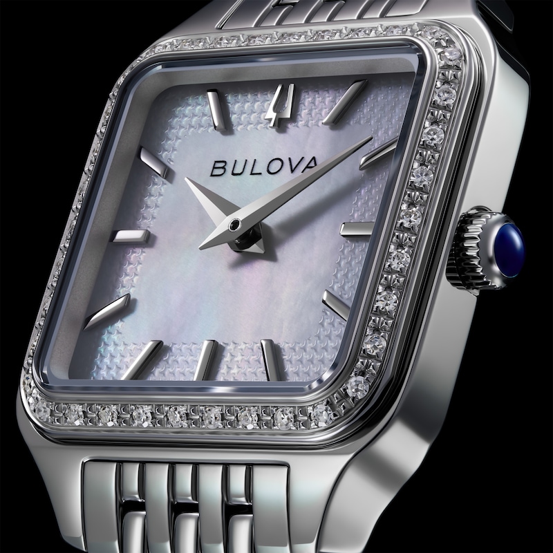 Main Image 5 of Bulova Classic Sutton Square Diamond 23mm Women's Watch 96R256