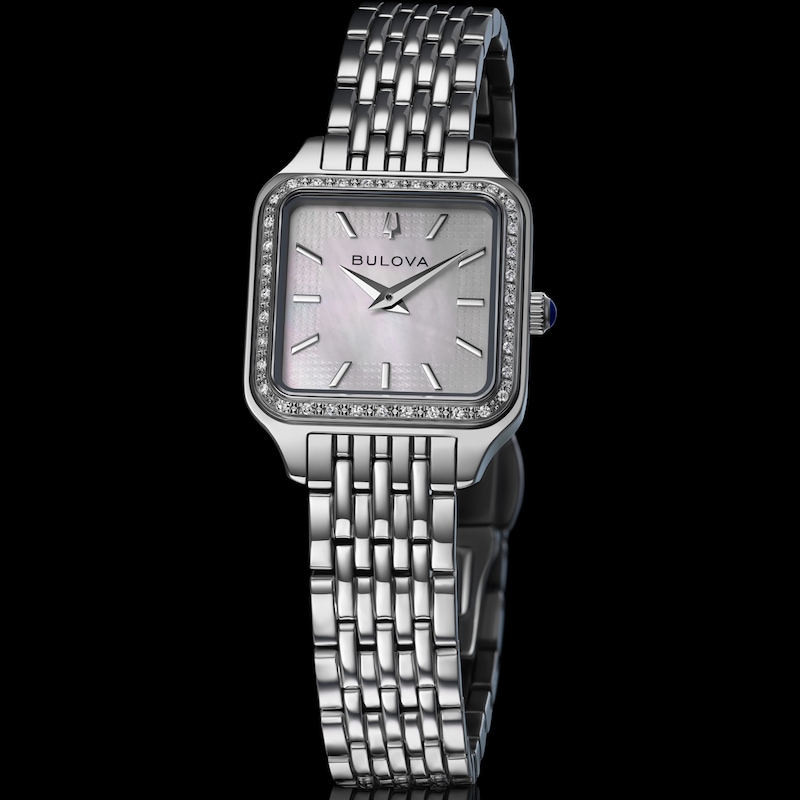 Main Image 4 of Bulova Classic Sutton Square Diamond 23mm Women's Watch 96R256