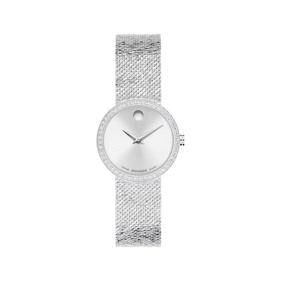 Movado Museum Velura Lab-Grown Diamond Bezel 25mm Women's Watch 0607933