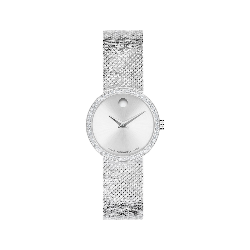Main Image 1 of Movado Museum Velura Lab-Grown Diamond Bezel 25mm Women's Watch 0607933