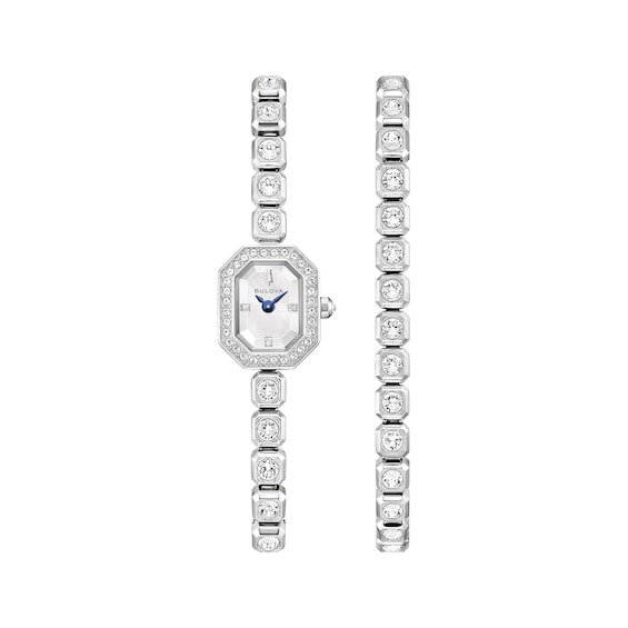 Bulova Crystal Collection 15mm Women's Watch & Bracelet Gift Set 96X169