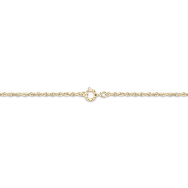Main Image 2 of Baguette & Round-Cut Multi-Diamond Toi et Moi Necklace 1/6 ct tw 10K Yellow Gold 18"