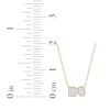 Thumbnail Image 3 of Baguette & Round-Cut Multi-Diamond Toi et Moi Necklace 1/6 ct tw 10K Yellow Gold 18"