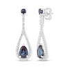 Thumbnail Image 1 of Pear-Shaped Lab-Created Alexandrite & White Lab-Created Sapphire Drop Earrings Sterling Silver