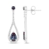 Thumbnail Image 3 of Pear-Shaped Lab-Created Alexandrite & White Lab-Created Sapphire Drop Earrings Sterling Silver