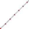 Thumbnail Image 2 of Square-Cut Lab-Created Ruby & White Lab-Created Sapphire Line Necklace Sterling Silver 18"