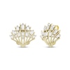Thumbnail Image 1 of White Lab-Created Sapphire Sapphire Seashell Stud Earrings 10K Yellow Gold
